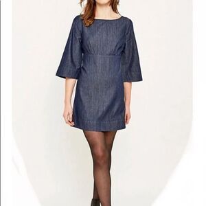 Cooperative Criss Cross Back Blue Denim Dress 4
